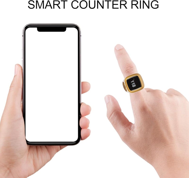 flexman 18mm Smart Bluetooth Counter Rings, Aluminium Alloy Electronic Counter, 0.49in Digital Display Intelligent Counting Finger Rings with Vibration Reminder (White) - Image 4